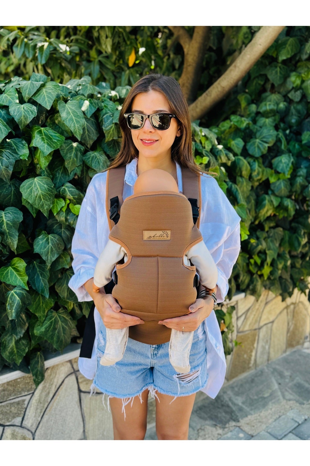 Kubbe Bel Destekli Bebek Kangurusu - Kahverengi