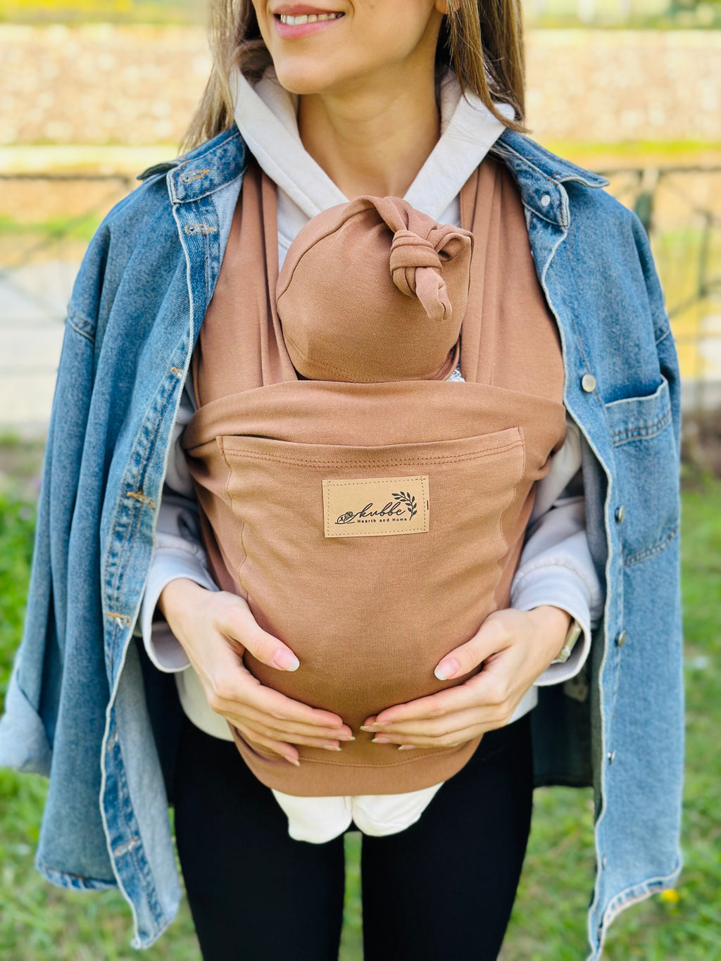 Camel Kubbe Baby Premium Ergonomik Cepli Bebek Taşıma Şalı, Anakucağı Sling — Şapka ve Taşıma Torbası Hediyeli