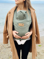 Yeşil Kubbe Baby Premium Ergonomik Cepli Bebek Taşıma Şalı, Anakucağı Sling — Şapka ve Taşıma Torbası Hediyeli