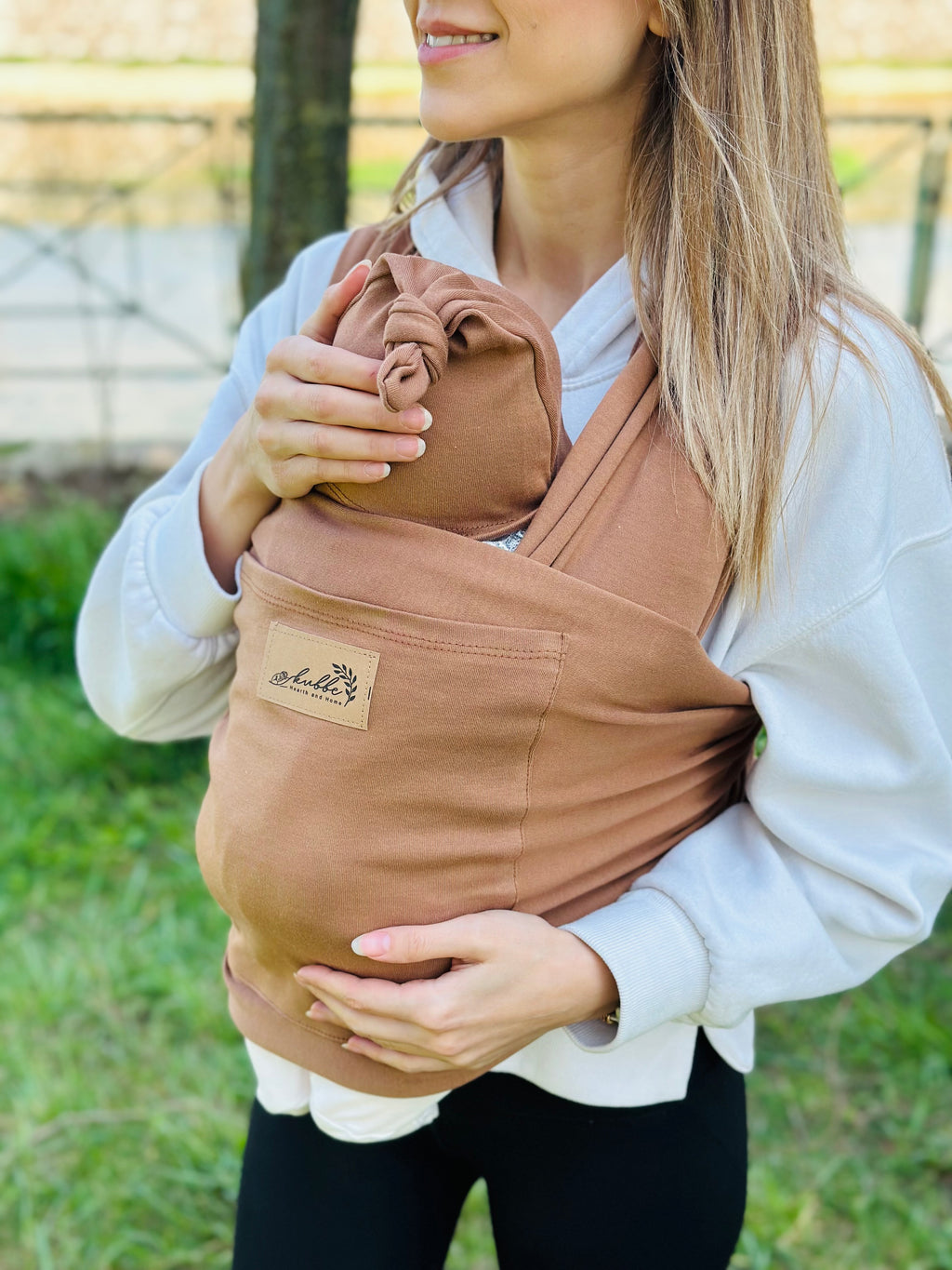 Camel Kubbe Baby Premium Ergonomik Cepli Bebek Taşıma Şalı, Anakucağı Sling — Şapka ve Taşıma Torbası Hediyeli