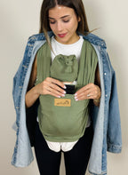 Yeşil Kubbe Baby Premium Ergonomik Cepli Bebek Taşıma Şalı, Anakucağı Sling — Şapka ve Taşıma Torbası Hediyeli