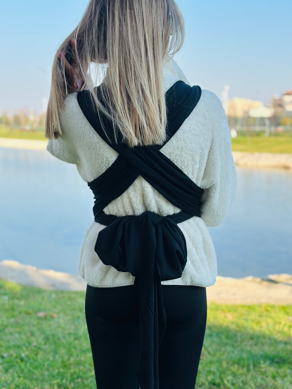 Siyah Kubbe Baby Premium Ergonomik Cepli Bebek Taşıma Şalı, Anakucağı Sling — Şapka ve Taşıma Torbası Hediyeli