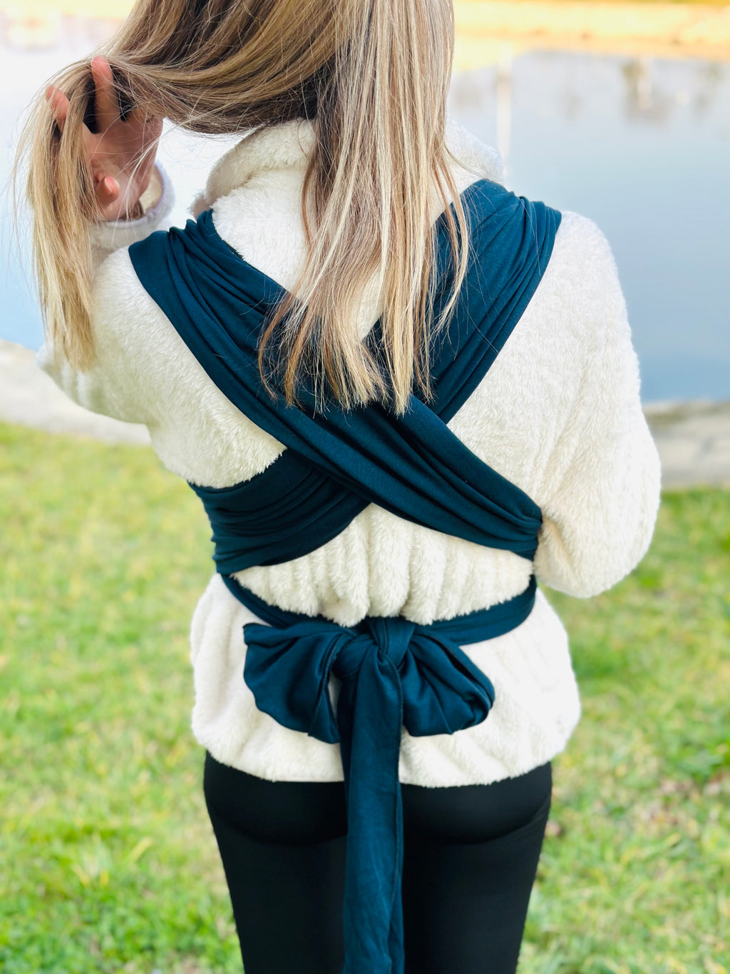 Lacivert Kubbe Baby Premium Ergonomik Cepli Bebek Taşıma Şalı, Anakucağı Sling — Şapka ve Taşıma Torbası Hediyeli