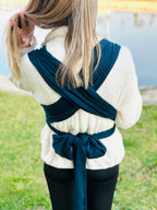 Lacivert Kubbe Baby Premium Ergonomik Cepli Bebek Taşıma Şalı, Anakucağı Sling — Şapka ve Taşıma Torbası Hediyeli