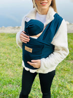 Lacivert Kubbe Baby Premium Ergonomik Cepli Bebek Taşıma Şalı, Anakucağı Sling — Şapka ve Taşıma Torbası Hediyeli