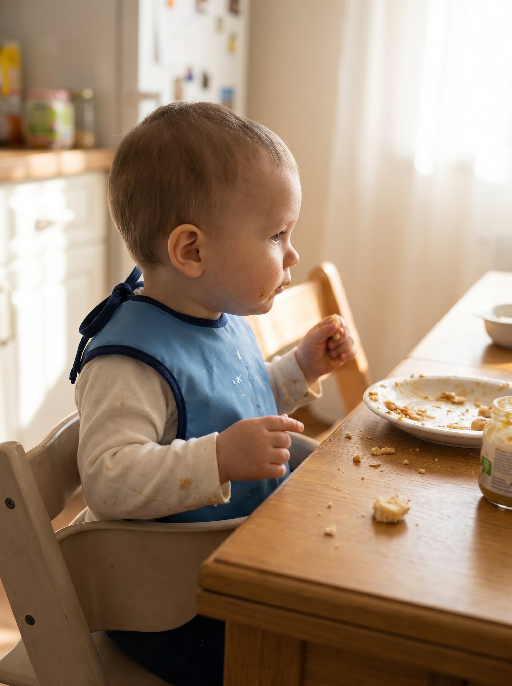 Kubbe Su Geçirmez Bebek Mama Önlüğü - Mavi detay